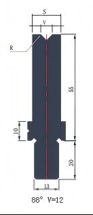 LYNCCN BCY55.88 V12 Single V Die Press Brake Tooling with 42CrMo Material and Induction Hardening